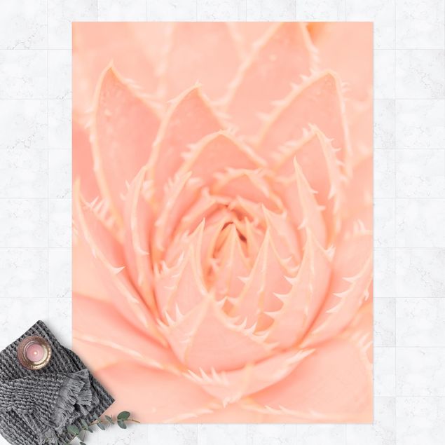 outdoor-teppich wetterfest Rosa Blütenzauber Agave
