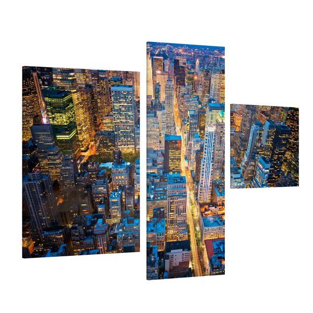 Leinwandbild 3-teilig - Midtown Manhattan - Collage 1