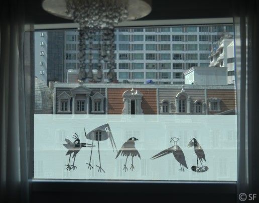 Fensterfolie - Sichtschutzfolie No.SF926 Funny Birds - Milchglasfolie Blickdicht