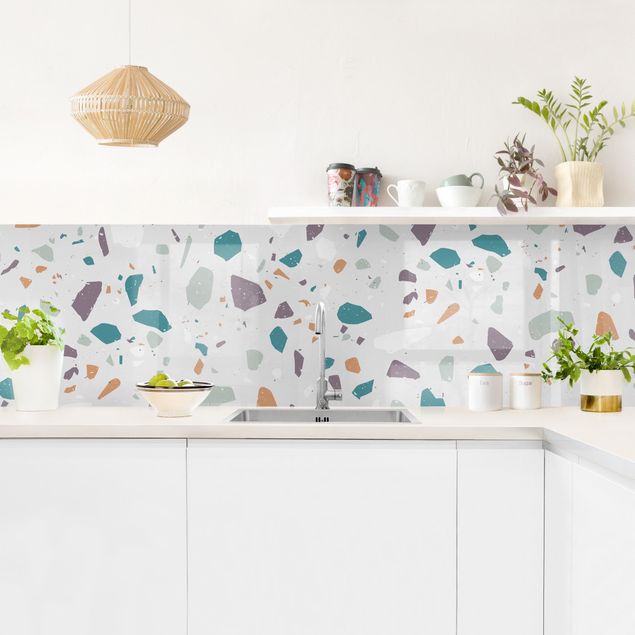 Küchenrückwand - Detailliertes Terrazzo Muster Grosseto