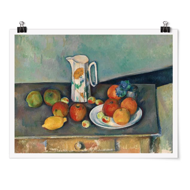 Poster - Paul Cézanne - Stillleben Milchkrug - Querformat 3:4