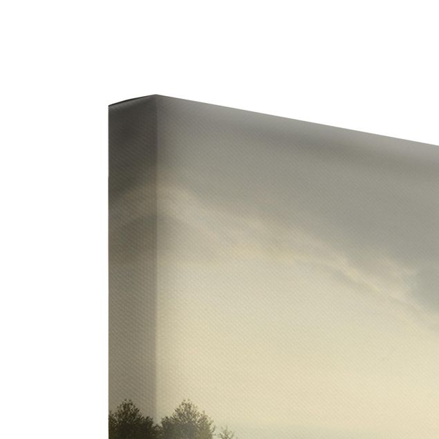 Leinwandbild 3-teilig - Sonnenstrahlen Weinberg - Triptychon