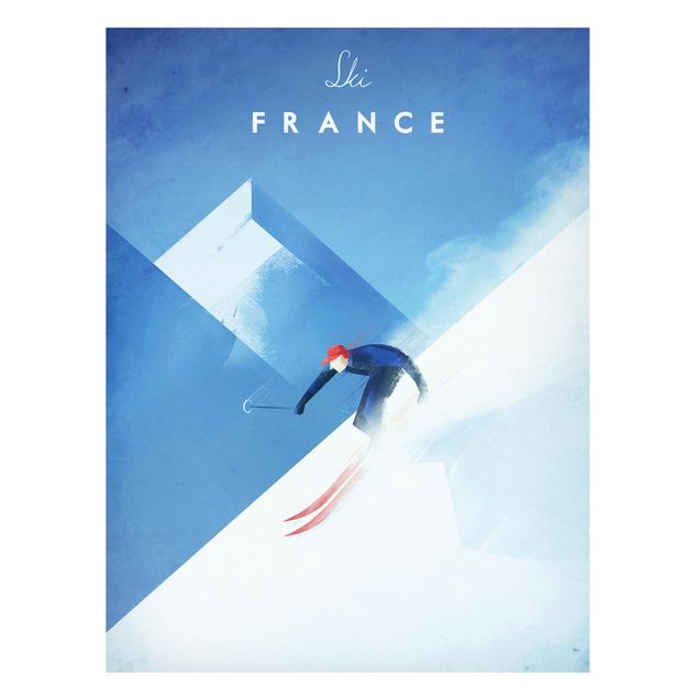 Magnettafel - Reiseposter - Ski in Frankreich - Memoboard Hochformat 4:3