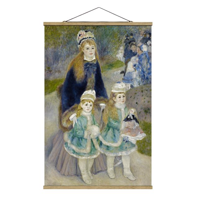 Stoffbild mit Posterleisten - Auguste Renoir - Mutter und Kinder - Hochformat 2:3