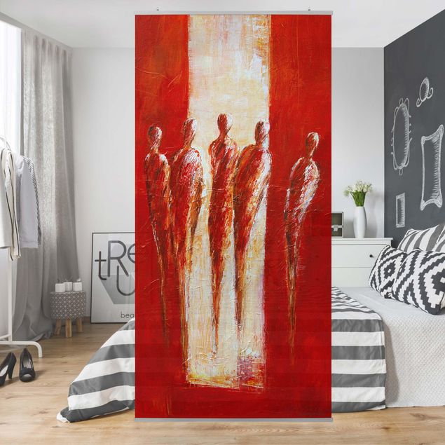 Raumteiler - Petra Schüßler - Fünf Figuren in Rot 02 250x120cm