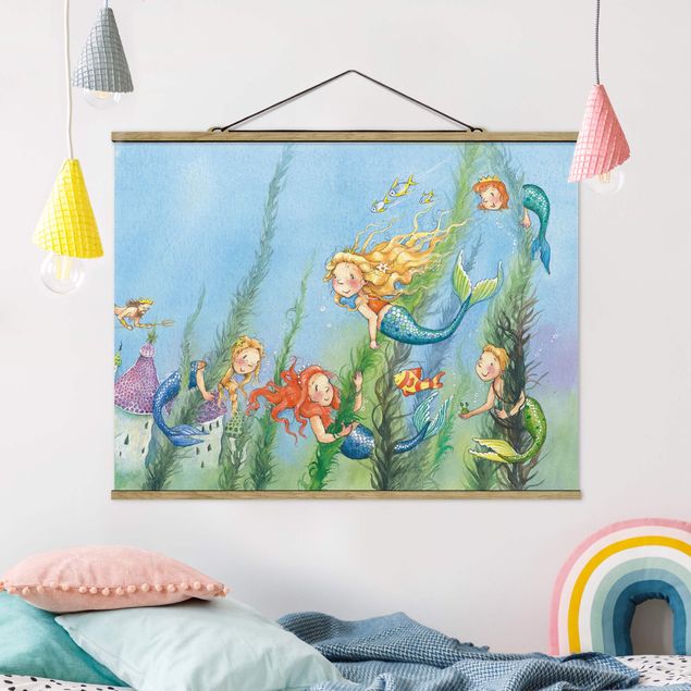 Stoffbild mit Posterleisten - Matilda die Meerjungfrauenprinzessin - Querformat 4:3