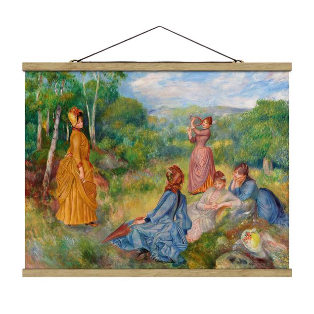 Stoffbild mit Posterleisten - Auguste Renoir - Federballspiel - Querformat 4:3