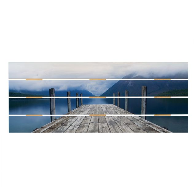 Holzbild - Nelson Lakes National Park Neuseeland - Querformat 2:5