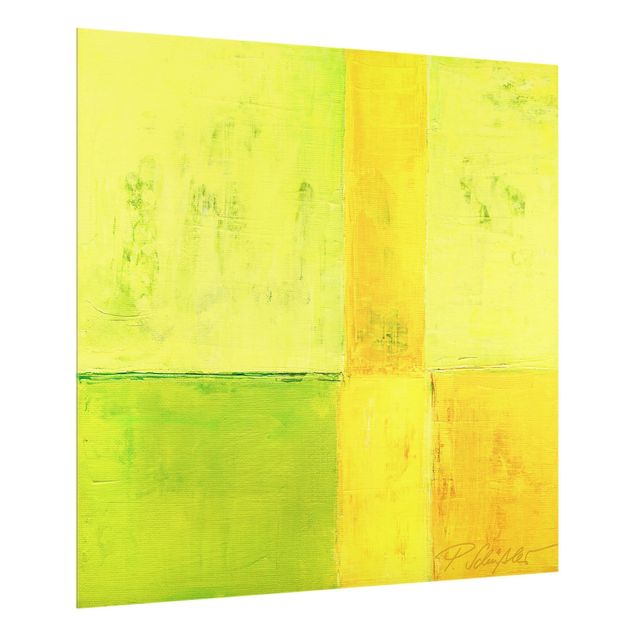 Glas Spritzschutz - Petra Schüßler - Frühlings Komposition 01 - Quadrat - 1:1