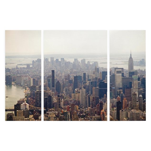 Leinwandbild 3-teilig - Der Morgen in New York - Triptychon