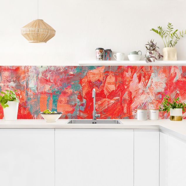 Küchenrückwand - Roter Feuertanz