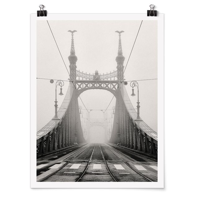 Poster - Brücke in Budapest - Hochformat 3:4