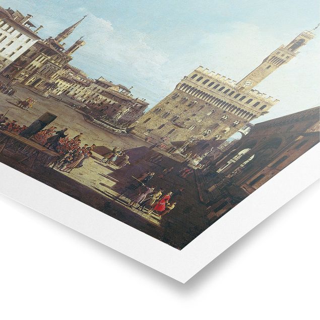 Poster - Bernardo Bellotto - Die Piazza della Signoria - Querformat 2:3