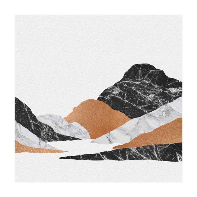 Teppich grau Landschaft in Marmor und Kupfer II