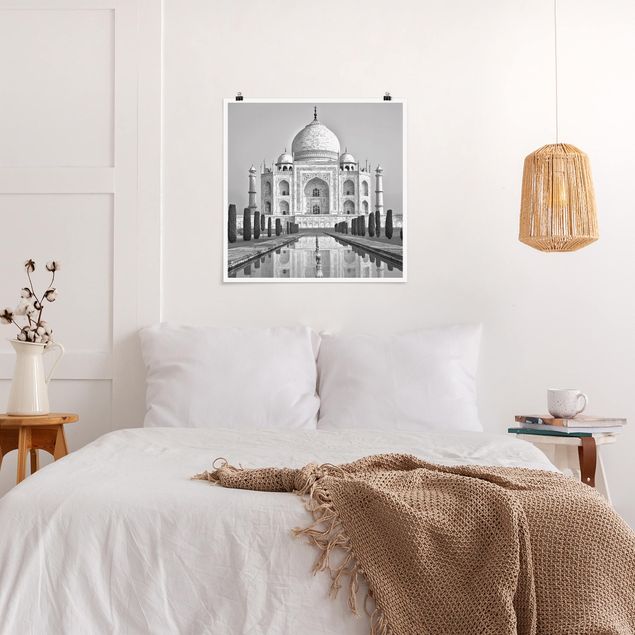 Poster - Taj Mahal mit Garten - Quadrat 1:1