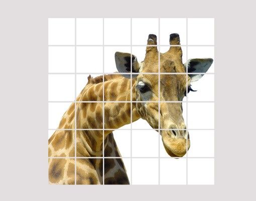 Fliesenbild - Neugierige Giraffe