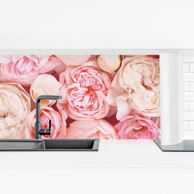 Küchenrückwand - Rosen Rosé Koralle Shabby