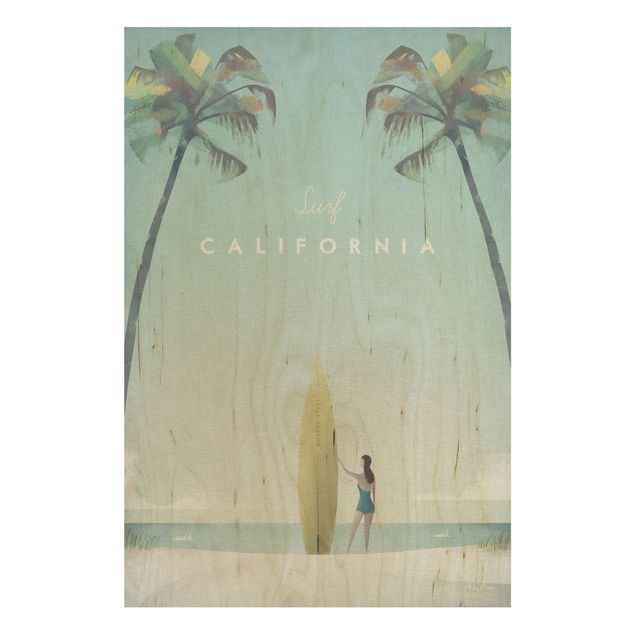 Holzbild - Reiseposter - California - Hochformat 3:2
