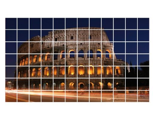 Fliesenbild - Colosseum in Rom bei Nacht
