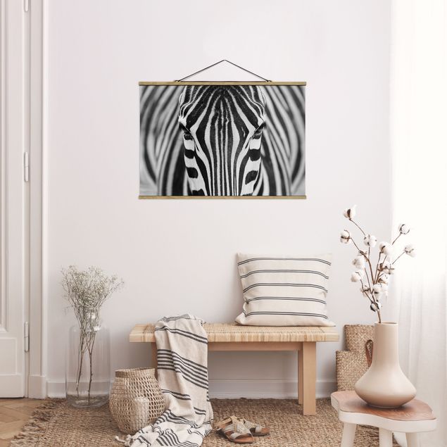 Stoffbild mit Posterleisten - Zebra Look - Querformat 3:2