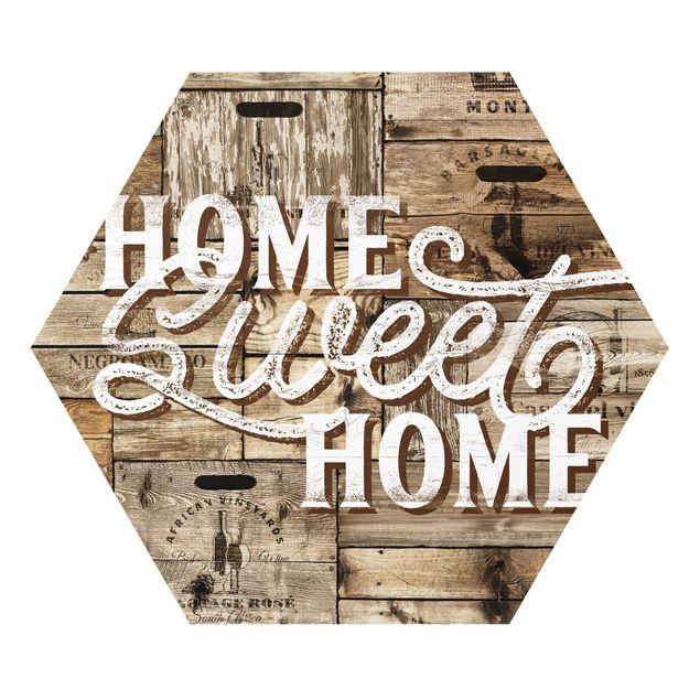 Hexagon Bild Forex - Home sweet Home Holzwand