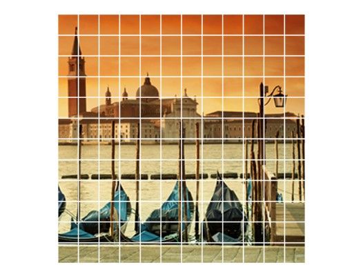 Fliesenbild - Gondeln in Venedig