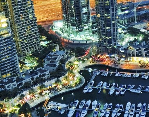 Fliesenbild - Nächtliche Dubai Marina