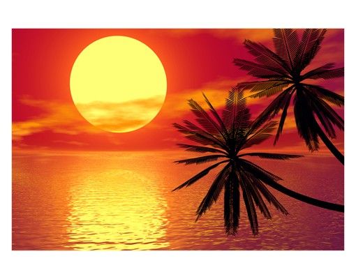 Fensterfolie - Sichtschutz Fenster Karibischer Sonnenuntergang - Fensterbilder