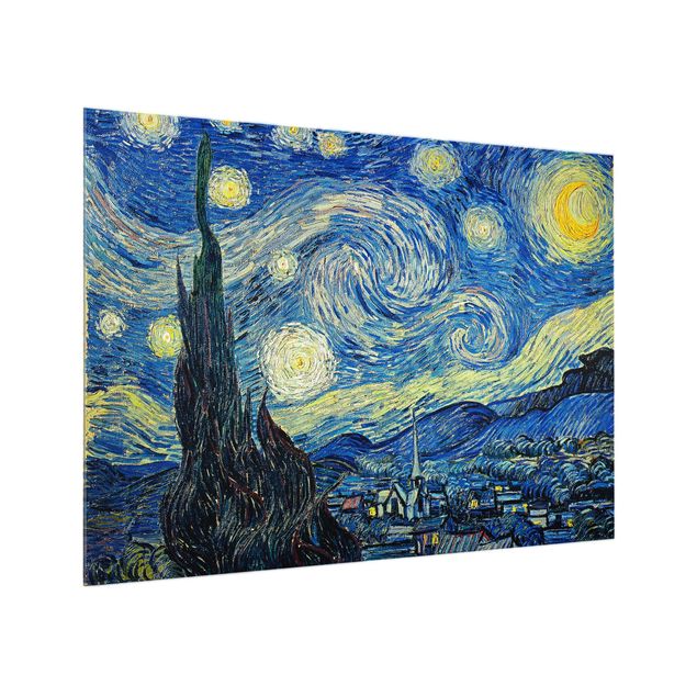 Glas Spritzschutz - Vincent van Gogh - Sternennacht - Querformat - 4:3