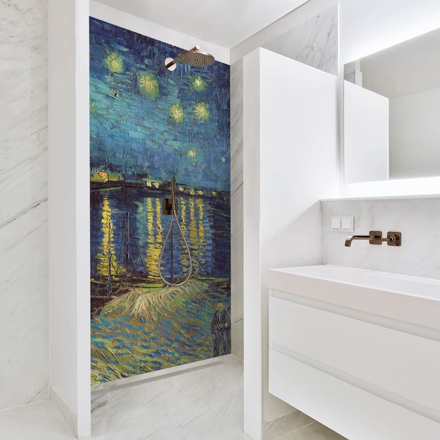 Duschrückwand - Vincent van Gogh - Sternennacht über der Rhône