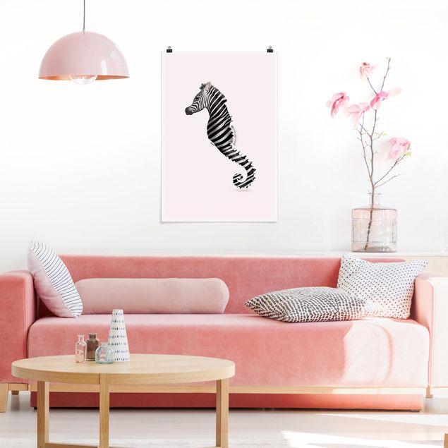 Poster - Jonas Loose - Seepferdchen mit Zebrastreifen - Hochformat 3:2