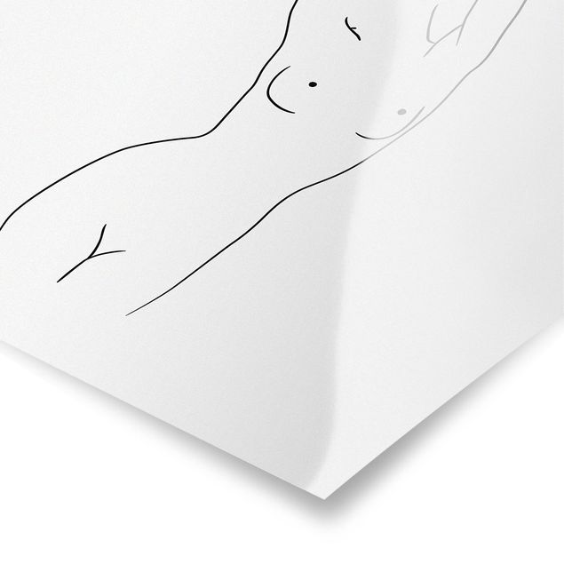 Poster - Line Art Frauenakt Schwarz Weiß - Quadrat 1:1
