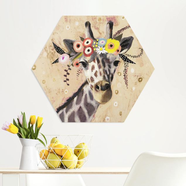 Hexagon Bild Forex - Klimt Giraffe