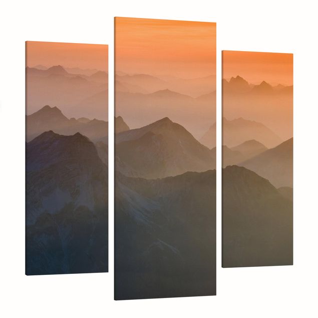 Leinwandbild 3-teilig - Blick von der Zugspitze - Galerie Triptychon