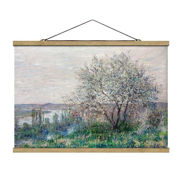 Stoffbild mit Posterleisten - Claude Monet - Frühlingsstimmung - Querformat 3:2