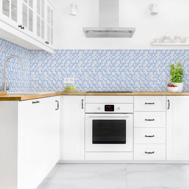 Küchenrückwand - Mosaikfliesen Hellblau