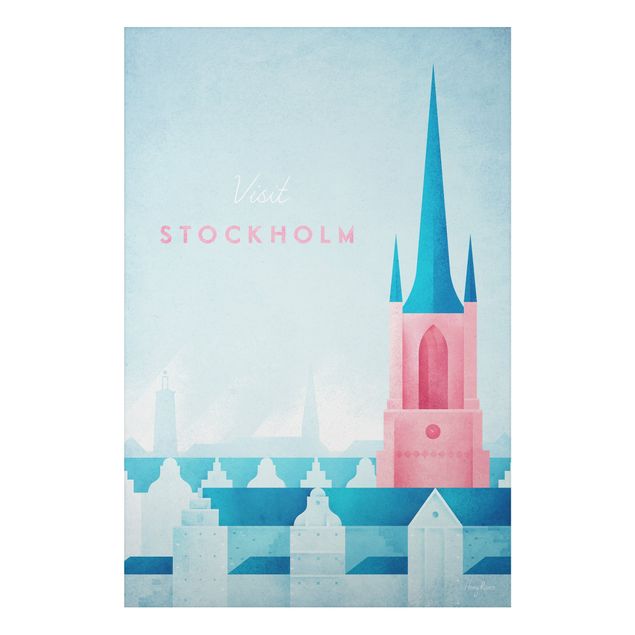 Aluminium Print - Reiseposter - Stockholm - Hochformat 3:2