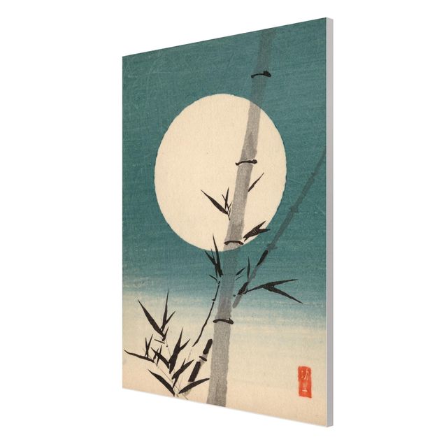 Magnettafel - Japanische Zeichnung Bambus und Mond - Memoboard Hochformat 3:2