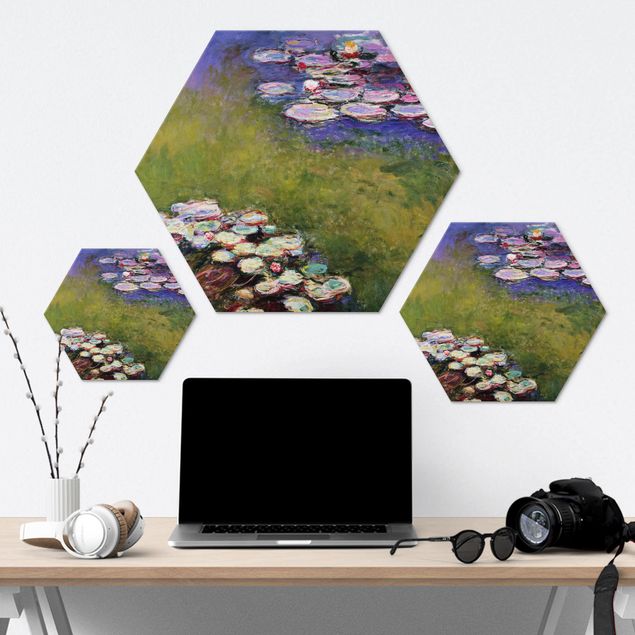 Hexagon Bild Alu-Dibond - Claude Monet - Seerosen