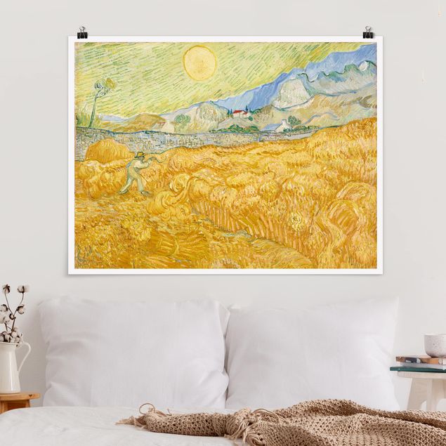 Poster - Vincent van Gogh - Kornfeld mit Schnitter - Querformat 3:4