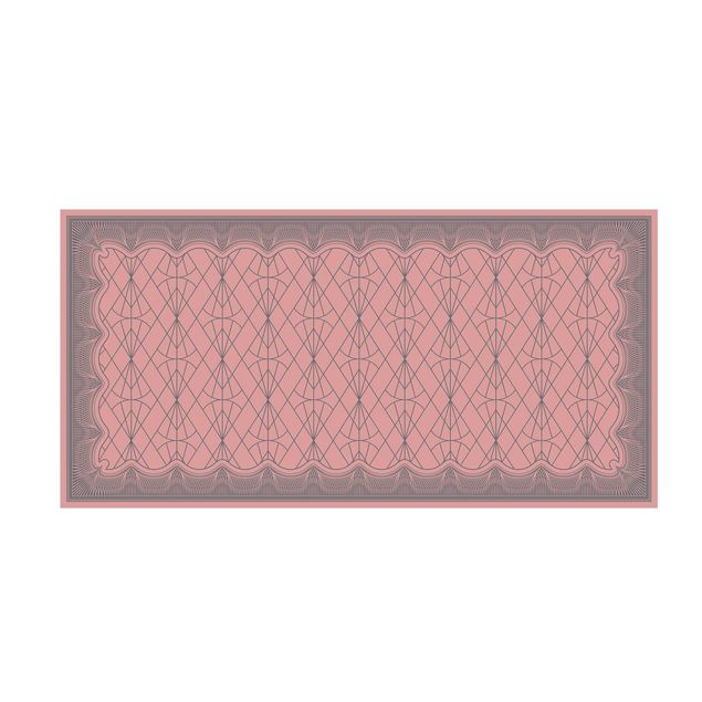 Teppich Esszimmer Art Deco Diamant Muster mit Bordüre