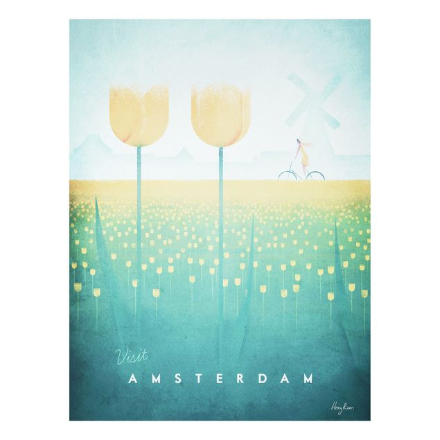 Forex Fine Art Print - Reiseposter - Amsterdam - Hochformat 4:3