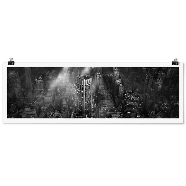 Poster - Sonnenlicht über New York City - Panorama Querformat