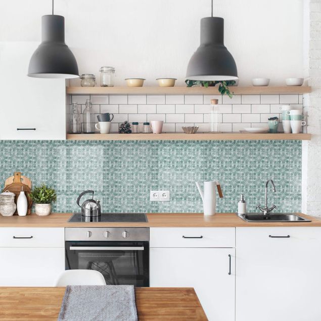 Küchenrückwand - Vintage Muster Geometrische Fliesen II