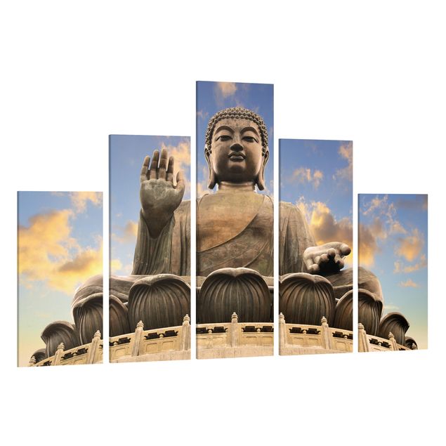 Leinwandbild 5-teilig - Großer Buddha