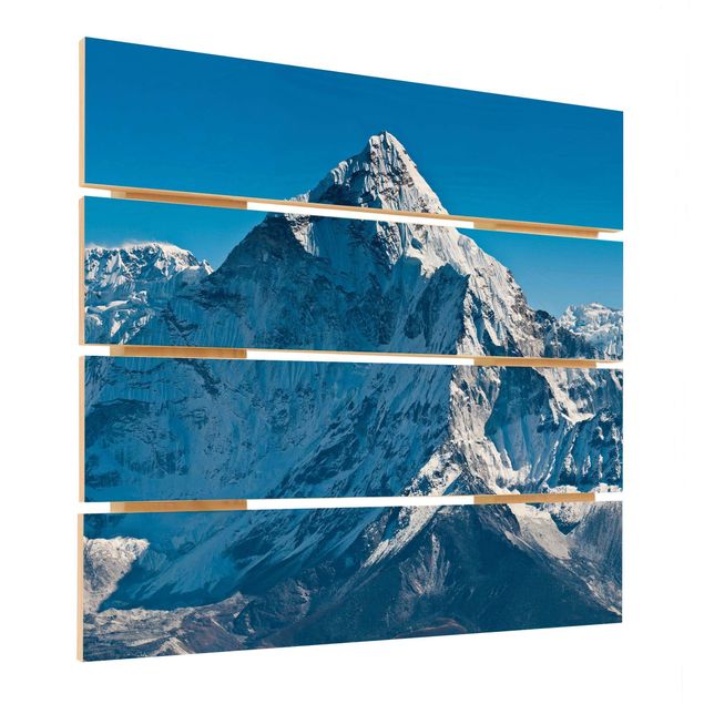 Holzbild - Der Himalaya - Quadrat 1:1