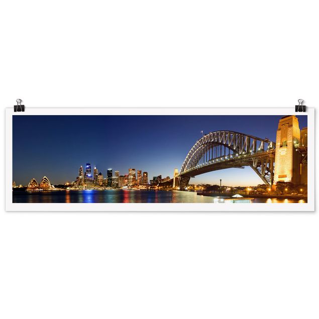 Poster - Sydney at Night - Panorama Querformat