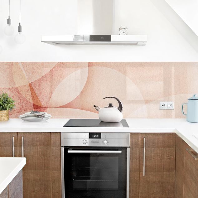 Küchenrückwand - Abstrakte Grafik in Pfirsich