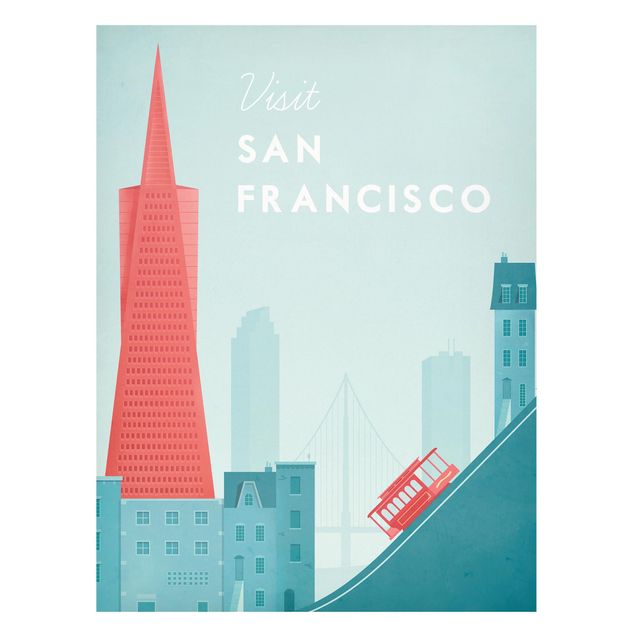 Magnettafel - Reiseposter - San Francisco - Memoboard Hochformat 4:3