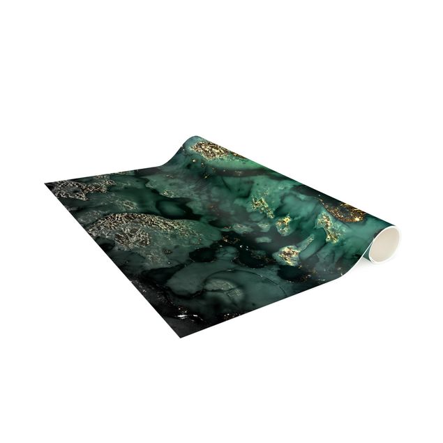 Teppich abstrakt Goldene Meeres-Inseln Abstrakt